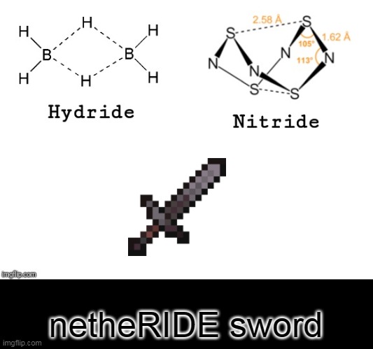 netheRIDE sword | netheRIDE sword | image tagged in hydride nitride,minecraft,netheride sword | made w/ Imgflip meme maker