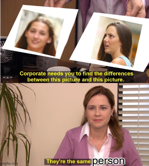 They're The Same Picture Meme | person | image tagged in memes,they're the same picture | made w/ Imgflip meme maker