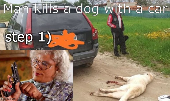 the guy that killed the dog should be in jail for 1000 years | Man kills a dog with a car; step 1) | image tagged in dogs,evil | made w/ Imgflip meme maker