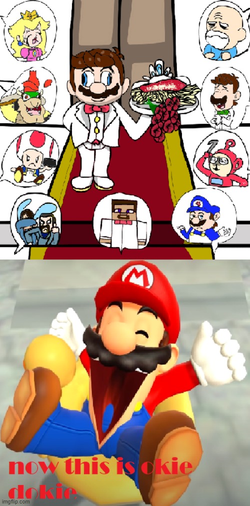 Now this is okie dokie | image tagged in smg4,mario,spaghetti,memes | made w/ Imgflip meme maker
