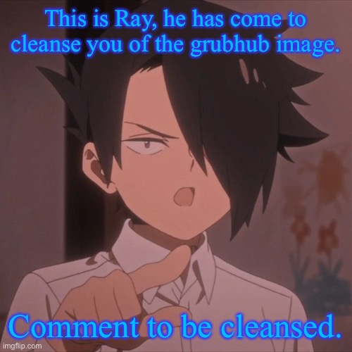 This is Ray, he has come to cleanse you of the grubhub image. Comment to be cleansed. | made w/ Imgflip meme maker