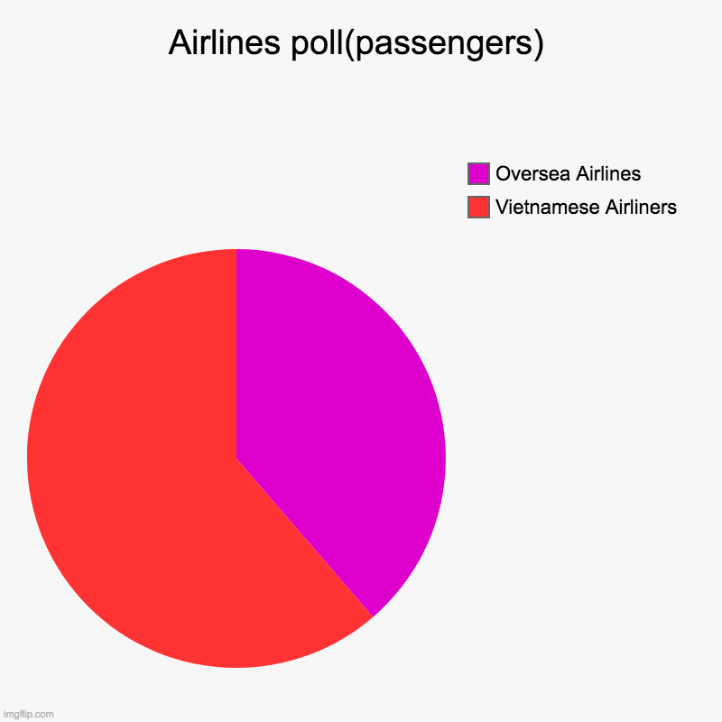 Airliners | Airlines poll(passengers) | Vietnamese Airliners, Oversea Airlines | image tagged in charts,pie charts | made w/ Imgflip chart maker
