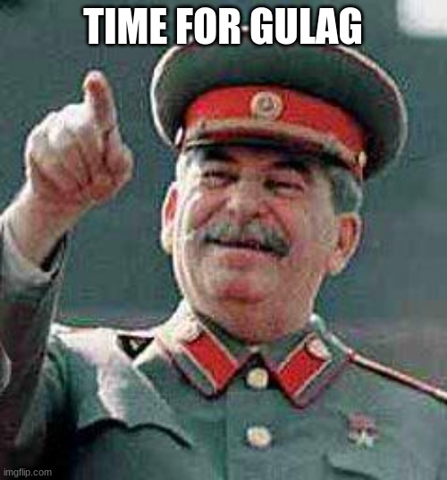 Stalin says | TIME FOR GULAG | image tagged in stalin says | made w/ Imgflip meme maker