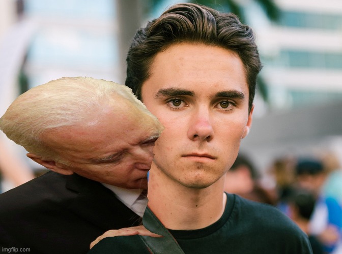 And there I was with Creepy Uncle Joe | image tagged in david hogg,creepy joe biden | made w/ Imgflip meme maker