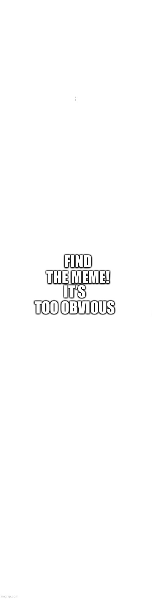 Seriously, it’s easy | IT’S TOO OBVIOUS; FIND THE MEME! | image tagged in long blank white,oof,i dont know what i am doing | made w/ Imgflip meme maker