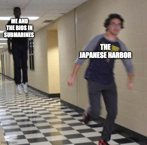 who knows the navel warfare game on roblox | ME AND THE BIOS IN SUBMARINES; THE JAPANESE HARBOR | image tagged in floating boy chasing running boy,japan,me and the boys,submarine,meme | made w/ Imgflip meme maker