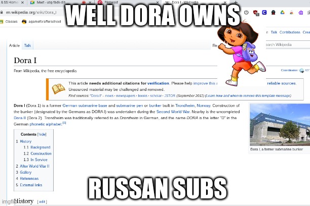 WELL DORA OWNS; RUSSAN SUBS | made w/ Imgflip meme maker
