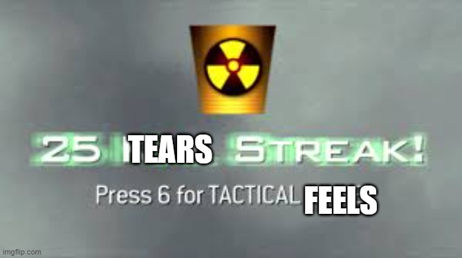 Tactical Nuke | TEARS; FEELS | image tagged in tactical nuke | made w/ Imgflip meme maker