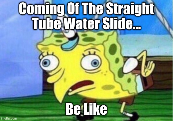 Heavy Breathing | Coming Of The Straight Tube Water Slide... Be Like | image tagged in memes,mocking spongebob | made w/ Imgflip meme maker