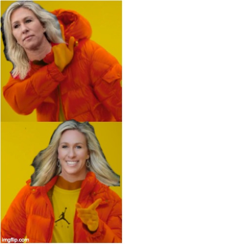 High Quality Marjorie Taylor Greene Hotline Bling Blank Meme Template