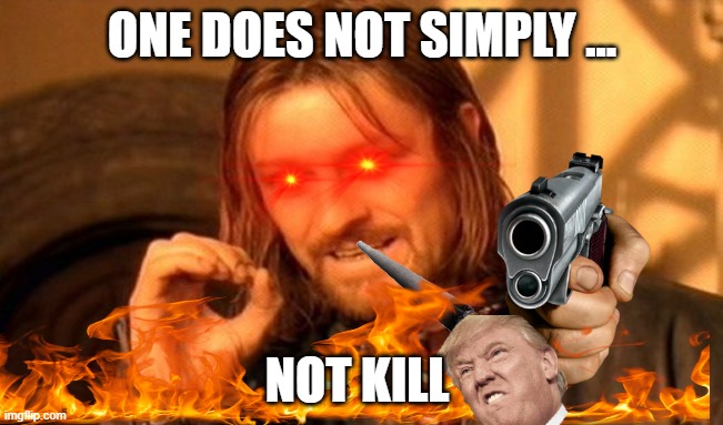 One Does Not Simply | ONE DOES NOT SIMPLY ... NOT KILL | image tagged in memes,one does not simply | made w/ Imgflip meme maker