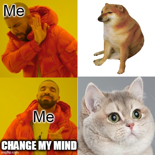 Me; Me; CHANGE MY MIND | image tagged in cats,funny cats,cats are awesome,lolcats | made w/ Imgflip meme maker