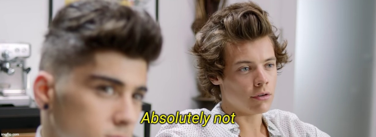 Harry Styles Absolutely Not | image tagged in harry styles absolutely not | made w/ Imgflip meme maker