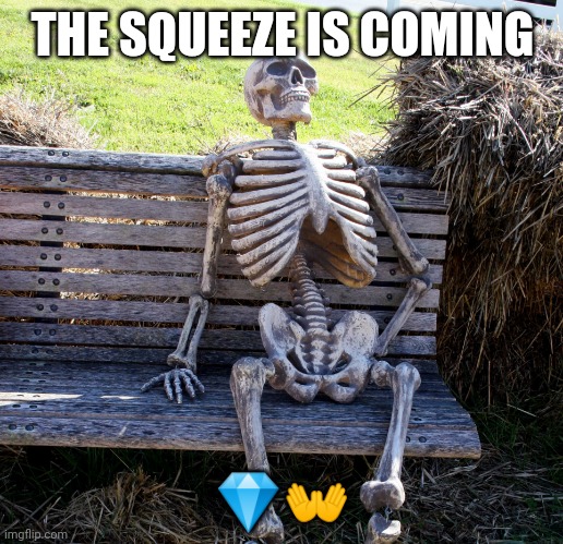 Waiting to death | THE SQUEEZE IS COMING; 💎👐 | image tagged in waiting to death | made w/ Imgflip meme maker