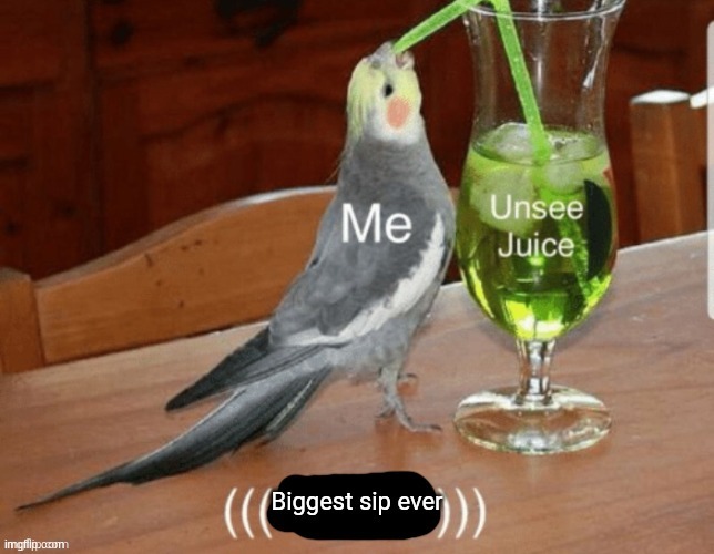Unsee juice biggest sip ever | image tagged in unsee juice biggest sip ever | made w/ Imgflip meme maker