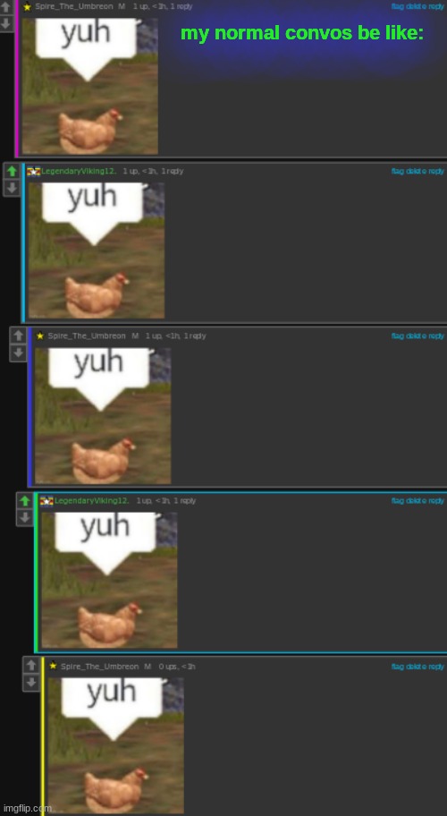 my normal convos be like: | made w/ Imgflip meme maker