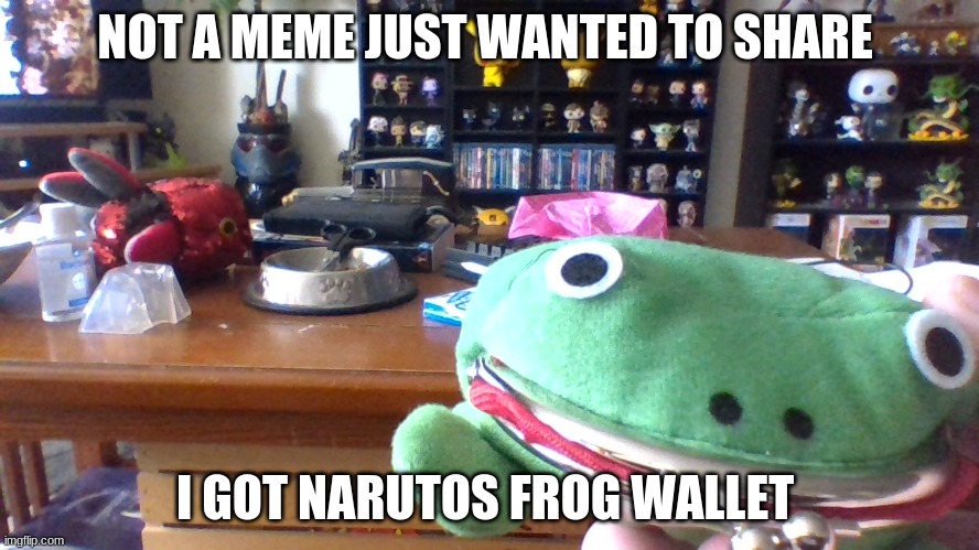 Froggy wallet From naruto | NOT A MEME JUST WANTED TO SHARE; I GOT NARUTOS FROG WALLET | image tagged in anime,naruto | made w/ Imgflip meme maker