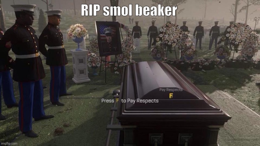 Press F to Pay Respects | RIP smol beaker | image tagged in press f to pay respects | made w/ Imgflip meme maker