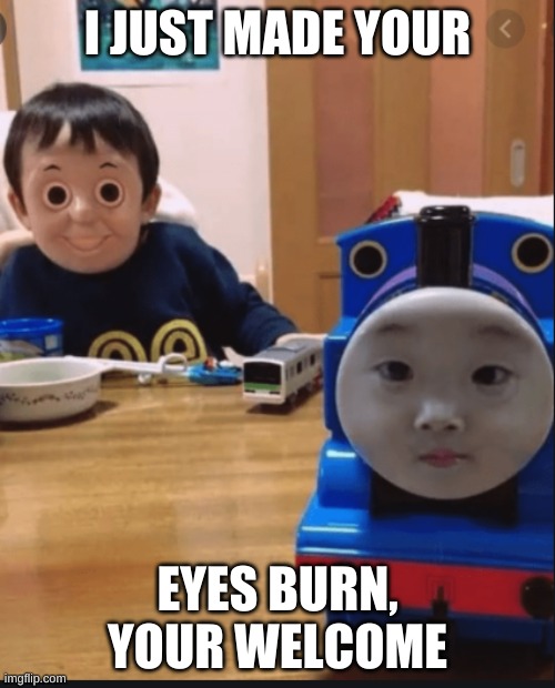 I JUST MADE YOUR; EYES BURN, YOUR WELCOME | image tagged in eyes | made w/ Imgflip meme maker