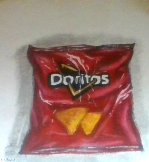 Not my best- but leme know wut u think | image tagged in doritos,realistic,colored pencil,marker,art,cool | made w/ Imgflip meme maker