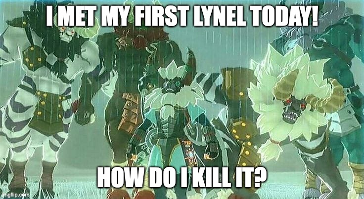 Just a question, not a meme type answer in comments plz | I MET MY FIRST LYNEL TODAY! HOW DO I KILL IT? | image tagged in lynels | made w/ Imgflip meme maker