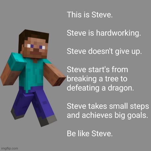 be like steve | made w/ Imgflip meme maker