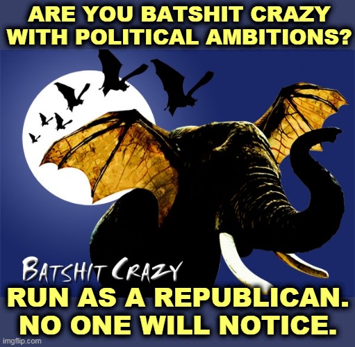 After Donald Trump, Josh Hawley and Marjorie Taylor Greene, throw the asylum doors open. The Republican Party wants you! | ARE YOU BATSHIT CRAZY WITH POLITICAL AMBITIONS? RUN AS A REPUBLICAN. NO ONE WILL NOTICE. | image tagged in republicans the batshit crazy party,republicans,crazy | made w/ Imgflip meme maker