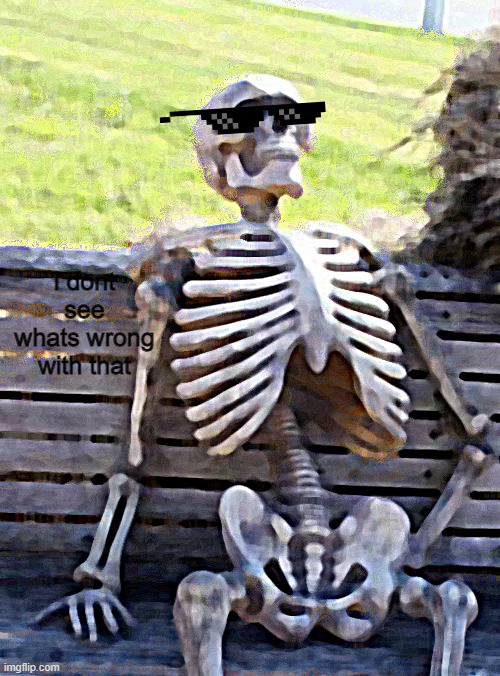 Waiting Skeleton Meme | i dont see whats wrong with that | image tagged in memes,waiting skeleton | made w/ Imgflip meme maker