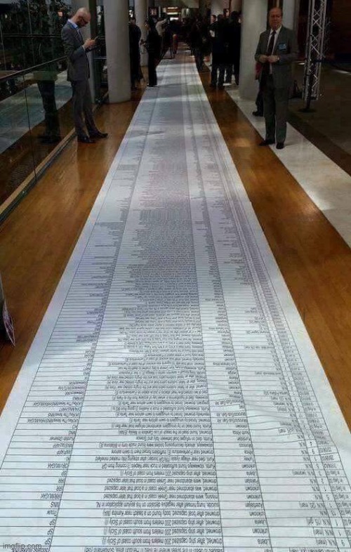 really long list | image tagged in really long list | made w/ Imgflip meme maker