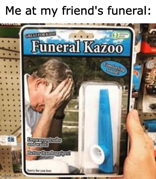 Kazoo | Me at my friend's funeral: | image tagged in kazoo kid,my friends and i be like,funeral,stop,weird,music | made w/ Imgflip meme maker