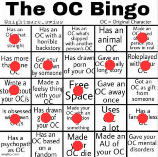 ME, WHO HAS MULTIPLE OCS: Yeah, I Feel No Shame | image tagged in the oc bingo,original character,memes,bingo | made w/ Imgflip meme maker