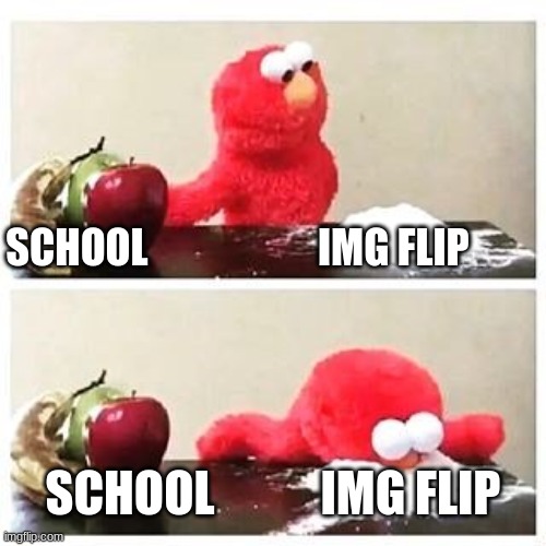 elmo cocaine | SCHOOL                     IMG FLIP; SCHOOL           IMG FLIP | image tagged in elmo cocaine,memes,imgflip,dank memes,stream,fun | made w/ Imgflip meme maker