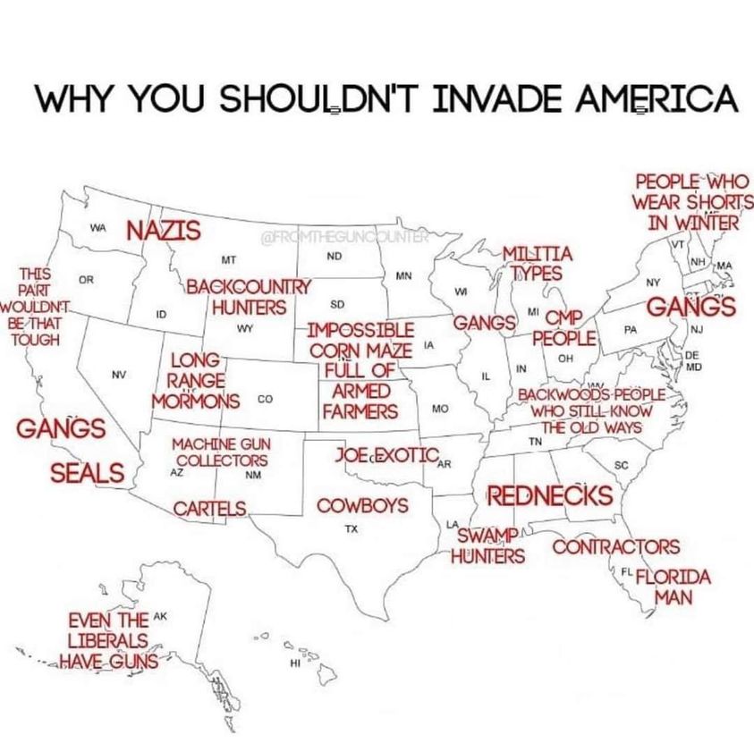 High Quality Why you shouldn't invade America Blank Meme Template