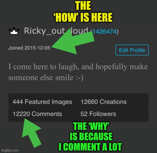THE ‘HOW’ IS HERE THE ‘WHY’ IS BECAUSE I COMMENT A LOT | made w/ Imgflip meme maker