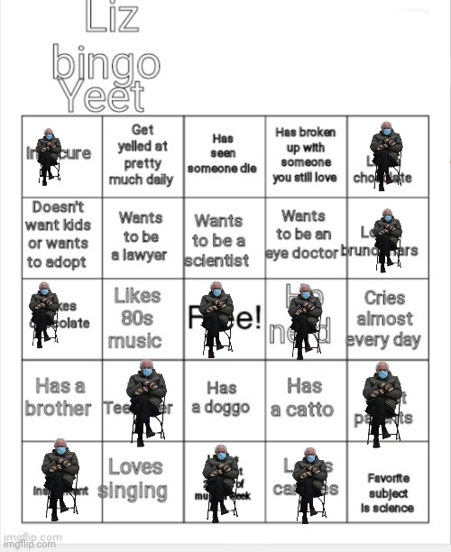 Liz bingo | image tagged in liz bingo | made w/ Imgflip meme maker