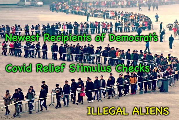 Democrat Therapy Line | MRA; Newest Recipients of Democrat’s; Covid Relief Stimulus Checks; ILLEGAL ALIENS | image tagged in democrat therapy line | made w/ Imgflip meme maker