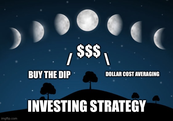 $$$; /; \; DOLLAR COST AVERAGING; BUY THE DIP; INVESTING STRATEGY | image tagged in ethtrader | made w/ Imgflip meme maker