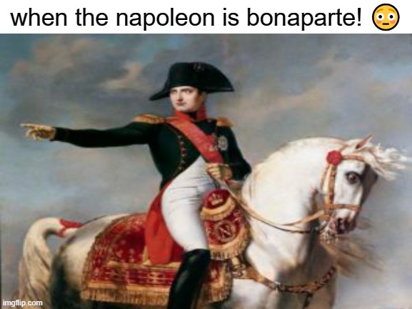 when the napoleon is bonaparte! | when the napoleon is bonaparte! 😳 | image tagged in napoleon | made w/ Imgflip meme maker