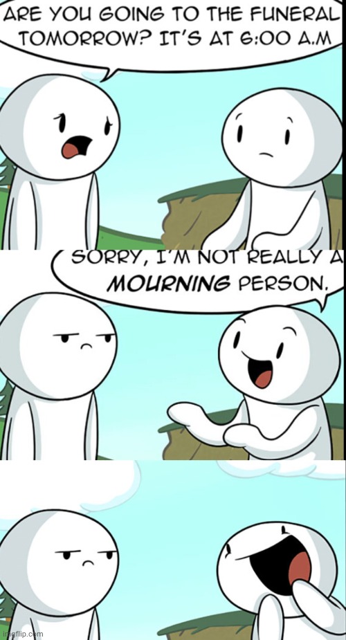 Put the fun in funeral | image tagged in theodd1sout,bad pun,funeral | made w/ Imgflip meme maker