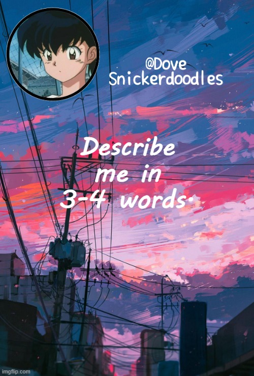 Announcement | Describe me in 3-4 words. | image tagged in announcement | made w/ Imgflip meme maker