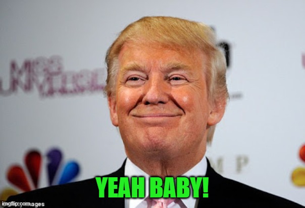 Donald trump approves | YEAH BABY! | image tagged in donald trump approves | made w/ Imgflip meme maker