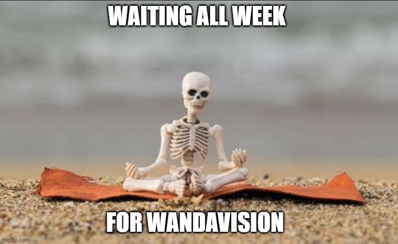 BonesMCU | WAITING ALL WEEK; FOR WANDAVISION | image tagged in bonesmcu | made w/ Imgflip meme maker