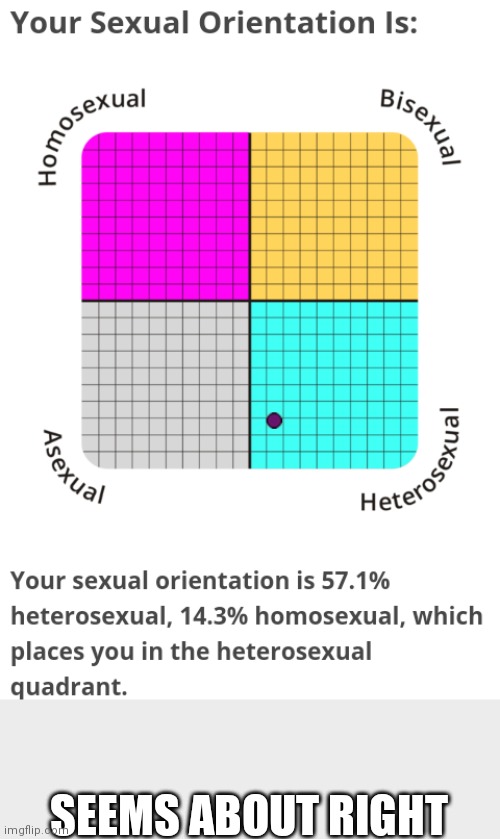 Hmmmm quite close to being Asexual | SEEMS ABOUT RIGHT | made w/ Imgflip meme maker