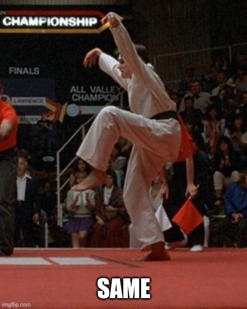 karate kid | SAME | image tagged in karate kid | made w/ Imgflip meme maker