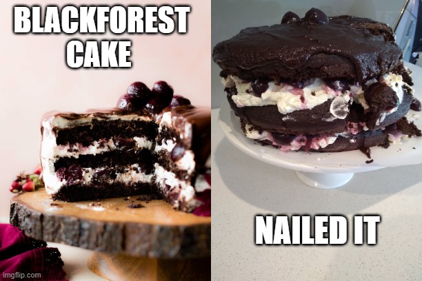 Free | BLACKFOREST CAKE; NAILED IT | image tagged in free | made w/ Imgflip meme maker