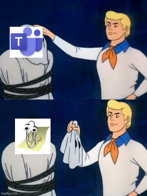 surprise M$ | image tagged in scooby doo mask reveal | made w/ Imgflip meme maker