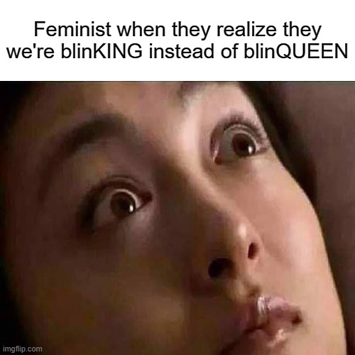 Their time has come... | Feminist when they realize they we're blinKING instead of blinQUEEN | made w/ Imgflip meme maker