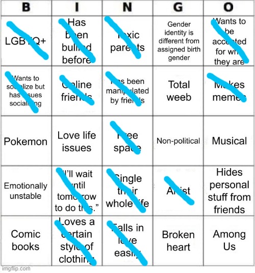 TheSuitedGayWeeb's Bingo | image tagged in jer-sama's bingo | made w/ Imgflip meme maker