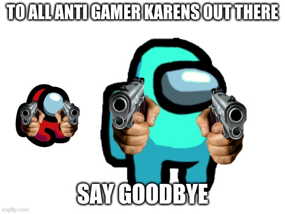 Blank White Template | TO ALL ANTI GAMER KARENS OUT THERE SAY GOODBYE | image tagged in blank white template | made w/ Imgflip meme maker