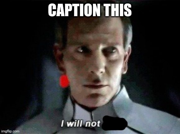 I will not | CAPTION THIS | image tagged in i will not | made w/ Imgflip meme maker